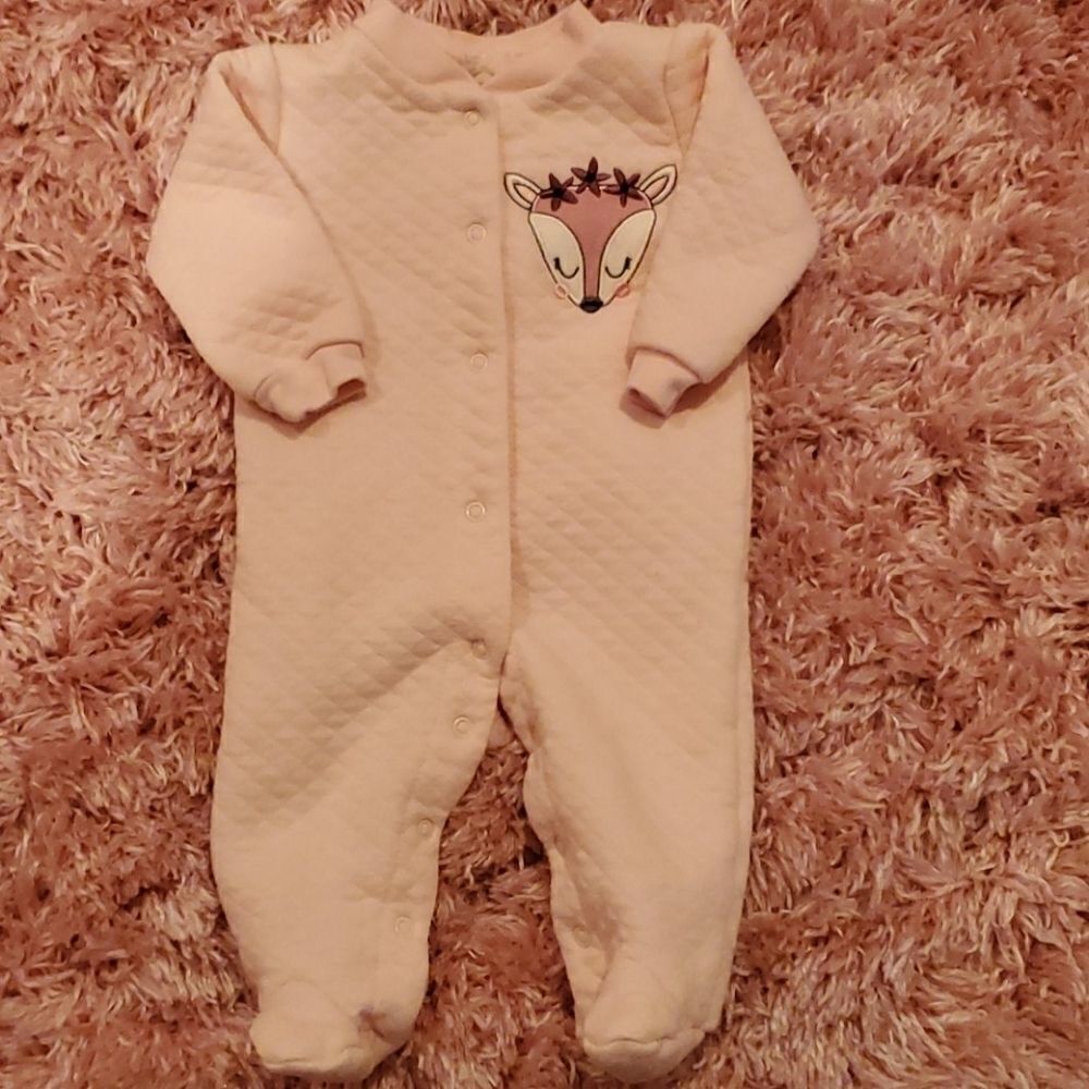 0-3 month fox footed onsie by Chick Pea